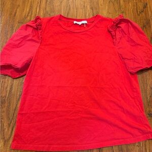 English Factory Vibrant Red Short Sleeve Top